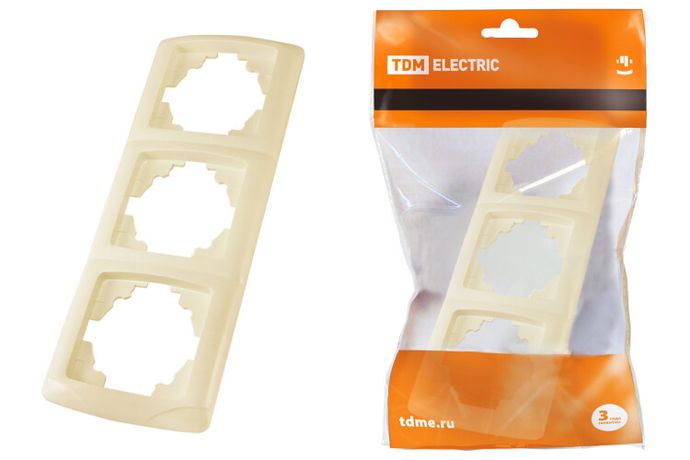 Рамка 3-х постовая горизонтальная сл. кость "Онега" | SQ1805-0054 TDM