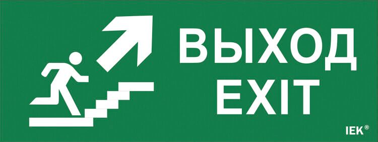 Пиктограмма (наклейка) "Выход/лест. вверх/фигура" ДПА IP20/54 | LPC10-1-24-09-VLVVF IEK