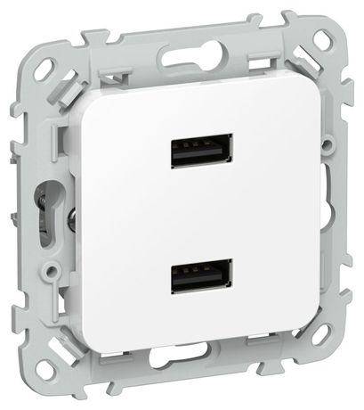 Розетка USB AA СП FLITE РЮ-2-ФлБ 2.1А механизм бел. IEK FI-U21-D31-K01 IEK арт. FI-U21-D31-K01