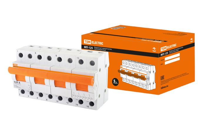 Переключатель модульный трехпозиционный МП-125 4P 125А | SQ0224-0051 TDM