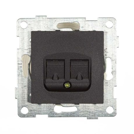 Розетка компьютерная RJ45 Bravo, механизм, одинарный, графит - С10К1-010 GUSI