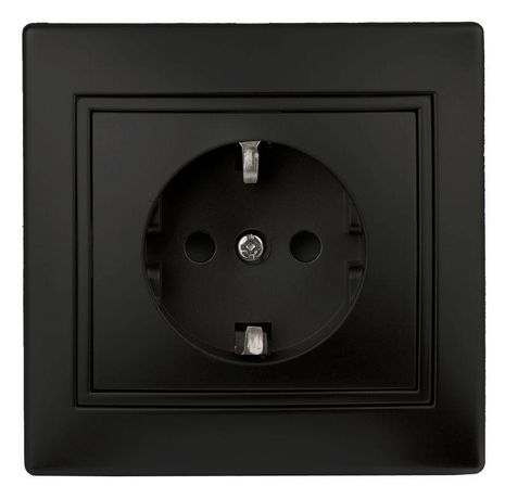 Розетка 2P+E Schuko, 16А-250В, IP20, СУ, Plano, антрацит 1-202-05 Intro ЭРА - Б0044567
