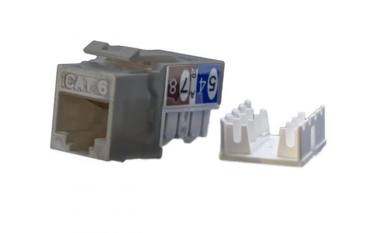 Вставка Keystone Jack RJ45 (8P8C) кат.6 KJ9-8P8C-C6-90-GY сер. Hyperline 432659