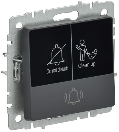 Кнопка звонка BRITE 10А ВС10-1-9-БрГ для отелей с индик. механизм графит IEK BR-V14-2-10-K53