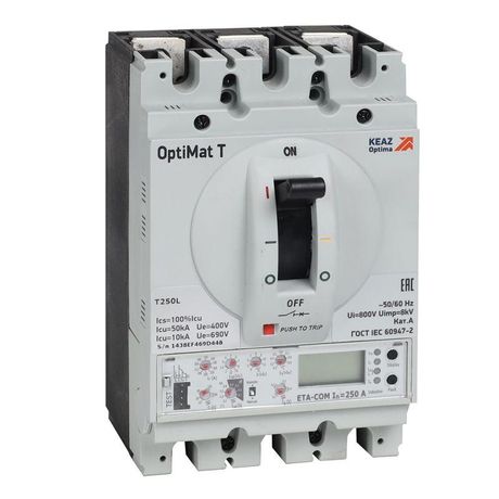 Выключатель автоматический для защиты двигателя OptiMat T250V ETA-M 250A 3P | 356731 КЭАЗ