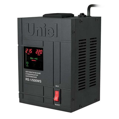 Стабилизатор напряжения RS-1/500WS «Uniel» релейный однофазный настенный, с гальванической развязкой, 500ВА - 07378