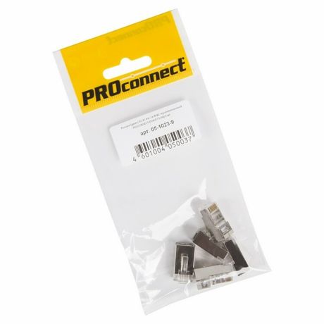 Разъем RJ-45(8P8C) под витую пару. FTP экранированный. категория 5e. пакет. 5шт, REXANT - 05-1023-9 MEET