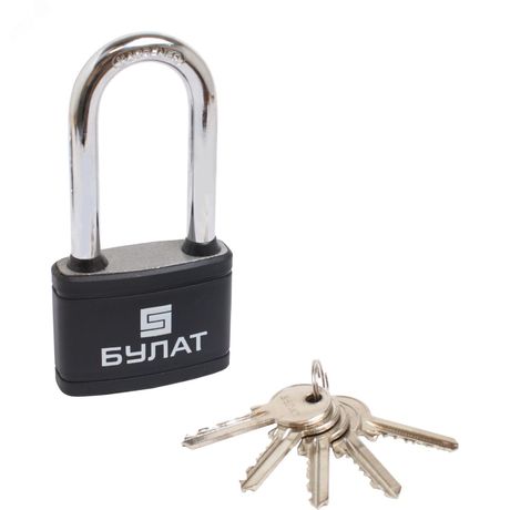 Замок навесной БУЛАТ ВС 366-01 ПЛ чугунный в пластике 5кл. d=10,5мм - 14516 ПТК