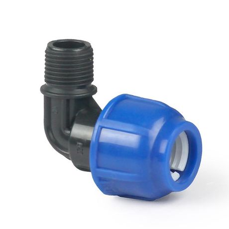 Отвод компрессионный наружн. резьба PN16 d20х3/4дюйм для ПЭ труб RTP 11550