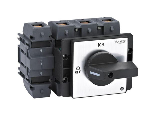 ЧЁРНОЙ РУКОЯТКОЙ НА ДВЕРЦУ 4 ВИНТАМИ - MSD125420B ВЫКЛЮЧАТЕЛЬ-РАЗЪЕДИНИТЕЛЬ 4P 125A IP20 С APC