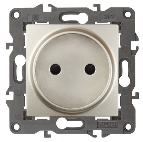 Розетка однофазная скрытого монтажа, в рамку без шторок шампань 16А 250В IP20 автоматические (безвинтовые) зажимы 14-2105-04 Эра Elegance - Б0034287