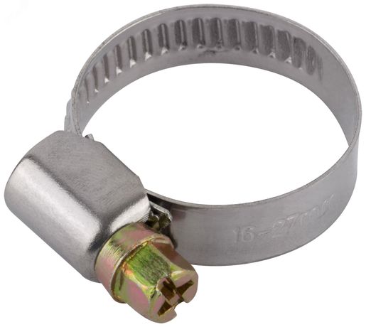Хомут обжимной (нержавеющая сталь) 16-27 мм - 64276 РОС