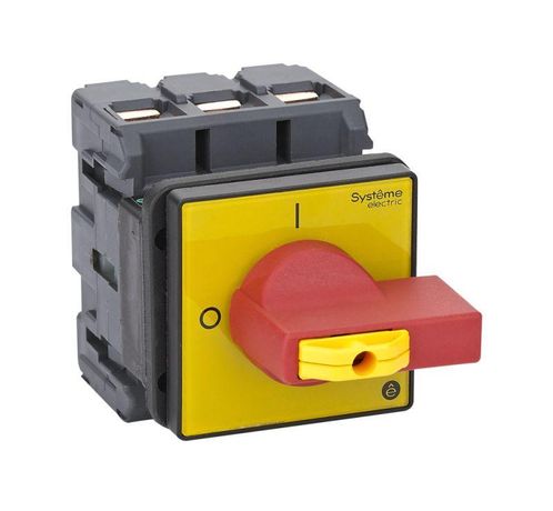 КРАСНОЙ РУКОЯТКОЙ НА ДВЕРЦУ 4 ВИНТА 1 ЗАМОК - MSD100360R ВЫКЛЮЧАТЕЛЬ-РАЗЪЕДИНИТЕЛЬ 3P 100A IP20 С APC