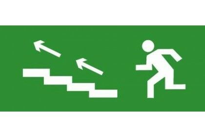 Эвакуационный знак ЭП15 По лестнице вверх налево 140x280 мм | 140280 TechnoLux