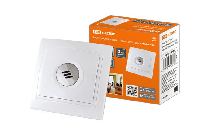 Акустический выключатель света белый "Таймыр" | SQ1814-0603 TDM