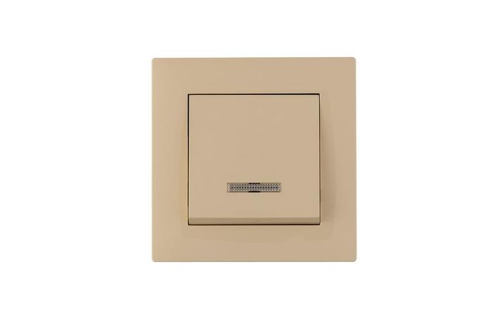 Выключатель 1-клав. с подсветкой Karea RIZZ крем Makel 88010021