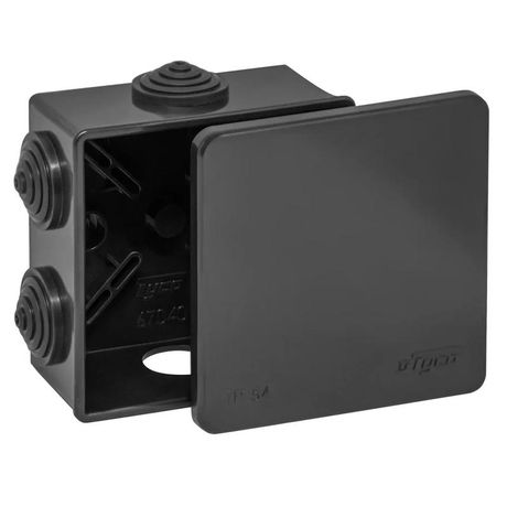 Коробка распределительная для о/п 85х85х40мм 6вводов IP54 (черная) УХЛ1 | 67040Ч Рувинил TYCO