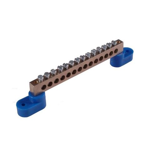 Шина РЕ на 24 присоединений 150А 2 крепежных отверстия - _N_ 150.24.2 HEGEL