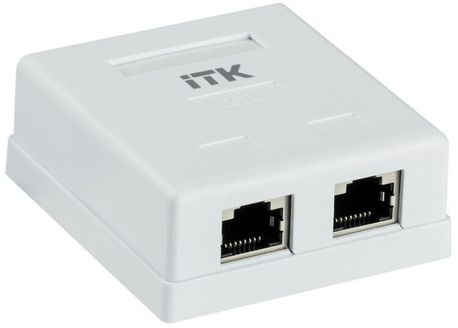 Настенная информационная розетка RJ45 кат. 6 FTP 2-порт - CS2-1C06F-22 IEK