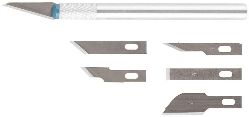 Нож макетный с 6 лезвиями КУРС 10482