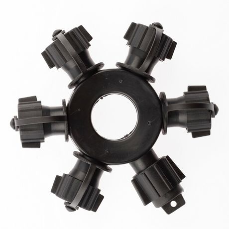 Круговой разветвитель для гирлянд, ERAPS-OR , IP65, d13 см, 6 гнезд (1 вход, 5 выходов), черный, каучук, 220В | Б0051885 ЭРА