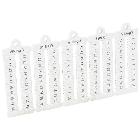 Пластина маркиров. Viking3 шаг 5мм цифры 1-50 горизонт. Leg 039509 Legrand