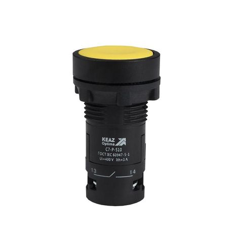 Кнопка OptiSignal Compact D22 C7-P-501 желтая 1НЗ XB7NA52 | 362040 КЭАЗ 362028