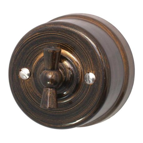 Выключатель Лизетта 1-кл., пластик, цвет Бронза - B1-200-25 BIRONI