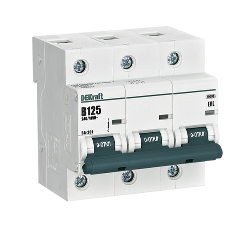Автоматический выключатель 3Р 125А х-ка B ВА-201 10кА | 13044DEK DEKraft APC