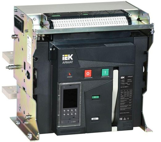 Выключатель автоматический воздушный ARMAT стационарного исполнения 3P типоразмер E 100кА 3200А расцепитель TD с комплектом аксессуаров 220В: мотор привод катушка включения отключения - AR-ACB-3FE-100-3200A-TDCF IEK