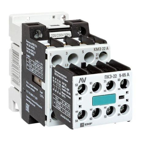 Комплект КМЭ 22А 1NC 230В АС с дополнительными контактами 2НО+2НЗ EKF AVERES | ctr-s-22-01-230-av-22