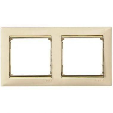 Рамка 2-м Valena горизонт. сл. кость/зол. штрих (DIY-упак.) IEK 695647 Legrand