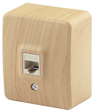 Розетка информационная 11-3203-11 RJ45, ОУ, Эксперт, сосна (16/160/3200) |Б0020732 | ЭРА