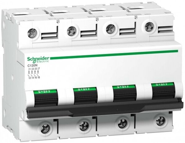 Выключатель автоматический четырехполюсный C120N 80А C 10кА | A9N18372 Schneider Electric