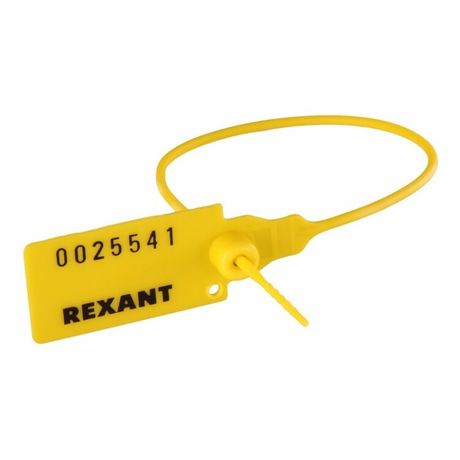 Пломба пластиковая номерная 220 мм желтая | 07-6112 REXANT MEET