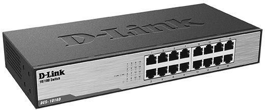 Коммутатор неуправляемый DES-1016D/H1A 16х100Мбит D-Link 1567326