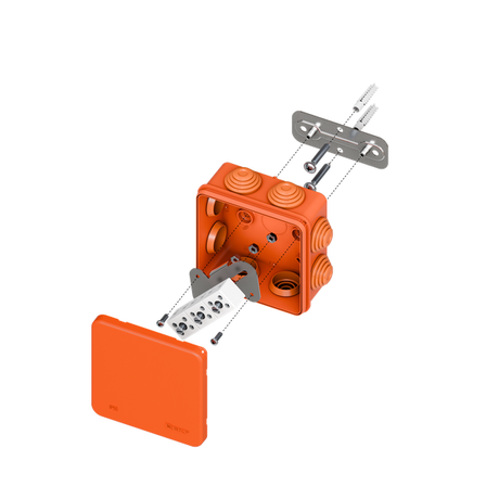 Коробка огнестойкая E45 85х85х40мм с клеммниками 6 полюсов 0,5-10мм2 IP55 HF | plc-kmfr-85-610 EKF