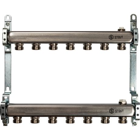 Коллектор STOUT из нержавеющей стали без расходомеров 7 вых. - RG008P0S9QFCAN SMS 0923 000007