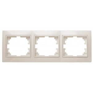 Рамка для розеток и выключателей 3 поста слоновая кость пластик Intro Plano 1-503-02 - Б0027628 ЭРА