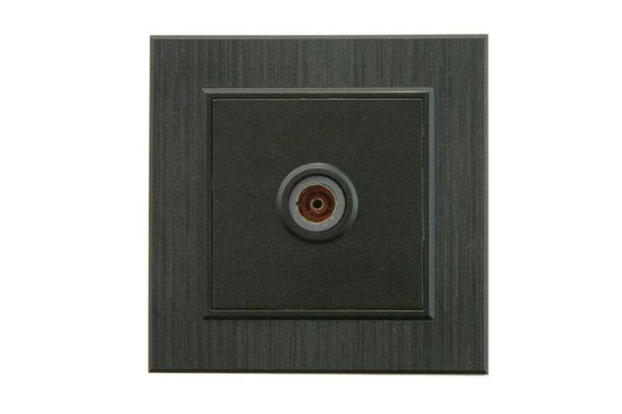 Розетка TV проходная Karea LINE STAR чер. Makel 86054007