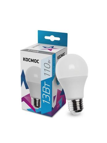 Лампа светодиодная LED 13Вт 220В Е27 D60х108 4500 белый А60 Космос - LkecLED13wA60E2745