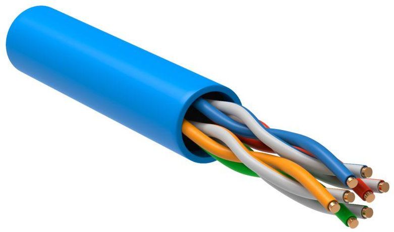 Кабель связи витая пара U/UTP, кат.5E 4х2х24AWG solid, PVC, 305м, синий | LC1-C5E04-113 ITK IEK