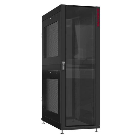 Шкаф серверный 48U 800х1070 передняя дверь: стекло IP41. задняя без. боковые панели: перфорированные. цвет: черный RAL9005 - NS 8148.9102 SYSMATRIX