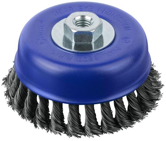 Щетка для УШМ М14 тип "Чашка" крученая витая проволока 0.5мм 125мм блист. Profi Cutop 82-900 РОС