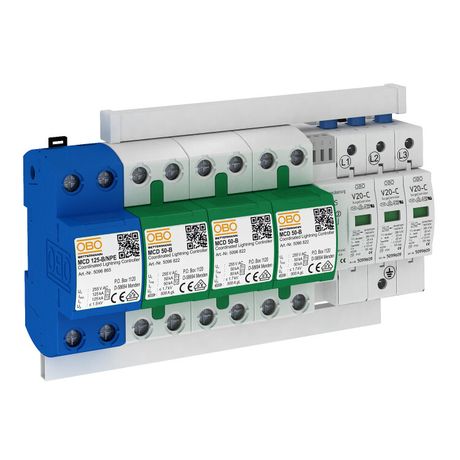 Комплект УЗИП 3+NPE (Класс I+II), 255 В (PS4-B+C TNS+FS) | 5089763 OBO Bettermann