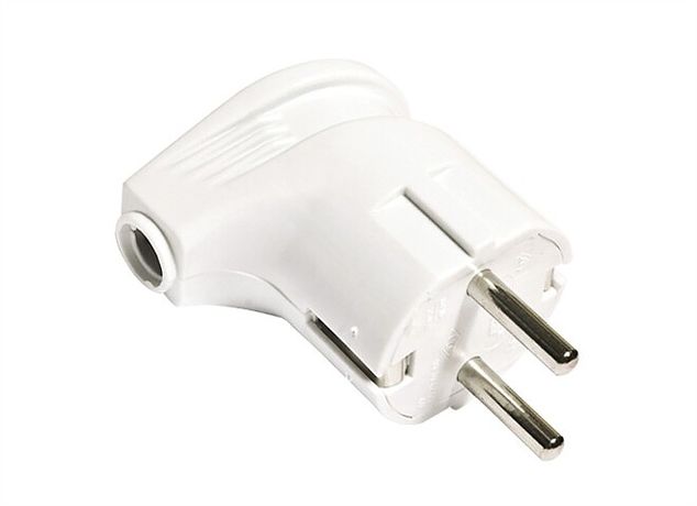 Вилка угловая с заземлением белая 16А 250В - SQ1806-0007 TDM