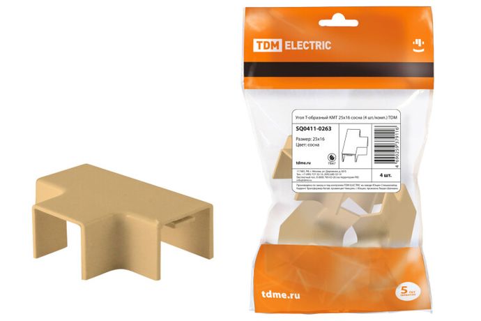 Угол Т-образный КМТ 25х16 сосна (4 шт./комп.) | SQ0411-0263 TDM
