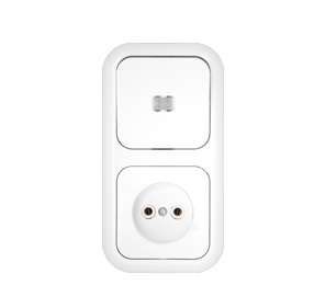 Беларусь Блок выключатель одноклавишный С индикатором+розетка В-РЦ-669 - Bylectrica