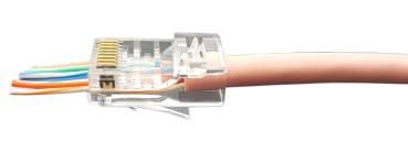 Разъем легкой оконцовки PLEZ-8P8C-U-C5-100 RJ-45 (8P8C) под витую пару кат.5 (50 µ"/ 50 микродюймов) универс. (для ож и мж кабеля) (уп.100шт) Hyperline 403341