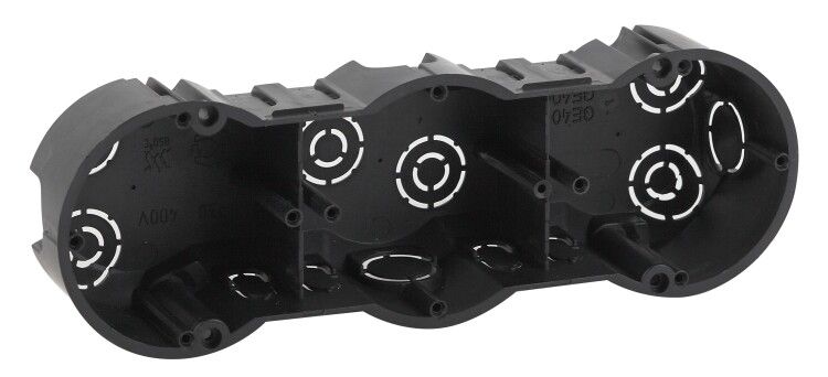 Коробка установочная КУТ 3-х местная 212х70х45мм для твердых стен саморез. IP20 (45/900) | Б0047214 ЭРА